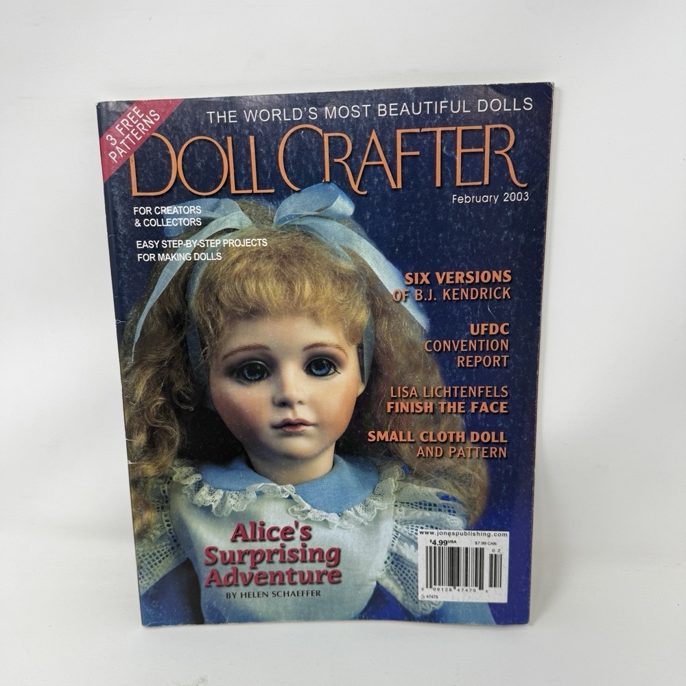 Doll Crafter Magazine February 2003 - Patterns, Cloth Dolls Convention, Faces